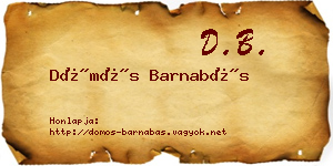 Dömös Barnabás névjegykártya