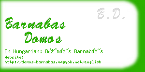 barnabas domos business card